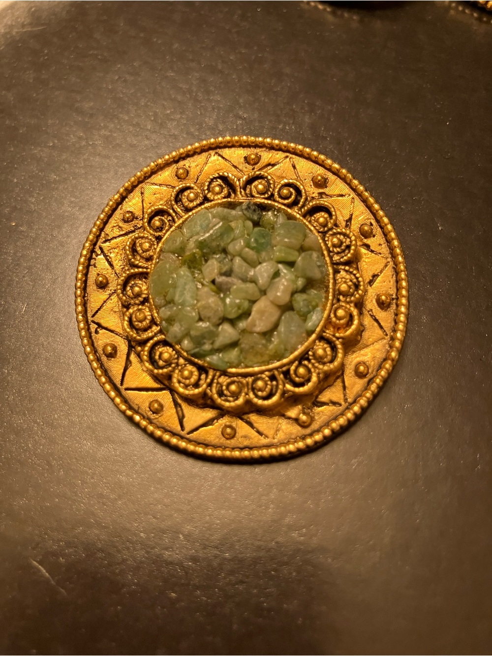 Jade Brooch and Earrings Set - Vintage Artistic Canada - Picture 3 of 5
